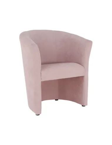 Fotoliu ROSE cu taburet, roz pudră, living/dormitor, 66x60x77 cm, textil | MobilaOK