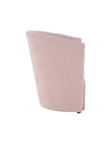 Fotoliu ROSE cu taburet, roz pudră, living/dormitor, 66x60x77 cm, textil | MobilaOK
