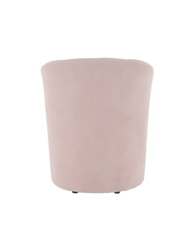 Fotoliu ROSE cu taburet, roz pudră, living/dormitor, 66x60x77 cm, textil | MobilaOK