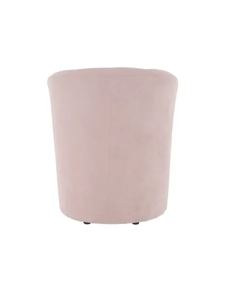 Fotoliu ROSE cu taburet, roz pudră, living/dormitor, 66x60x77 cm, textil | MobilaOK