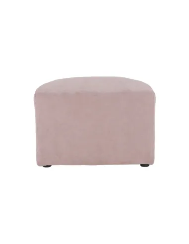 Fotoliu ROSE cu taburet, roz pudră, living/dormitor, 66x60x77 cm, textil | MobilaOK