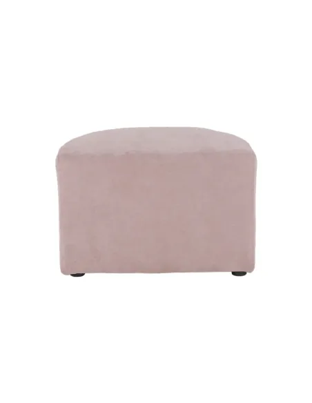 Fotoliu ROSE cu taburet, roz pudră, living/dormitor, 66x60x77 cm, textil | MobilaOK