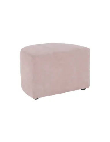 Fotoliu ROSE cu taburet, roz pudră, living/dormitor, 66x60x77 cm, textil | MobilaOK