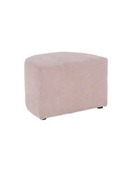Fotoliu ROSE cu taburet, roz pudră, living/dormitor, 66x60x77 cm, textil | MobilaOK