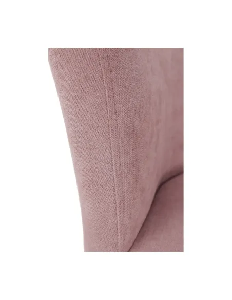 Fotoliu ROSE cu taburet, roz pudră, living/dormitor, 66x60x77 cm, textil | MobilaOK