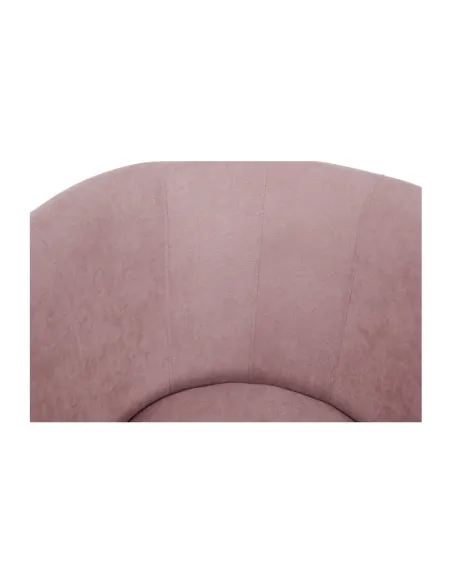 Fotoliu ROSE cu taburet, roz pudră, living/dormitor, 66x60x77 cm, textil | MobilaOK