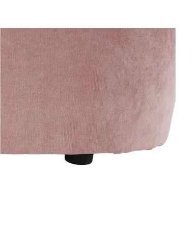 Fotoliu ROSE cu taburet, roz pudră, living/dormitor, 66x60x77 cm, textil | MobilaOK