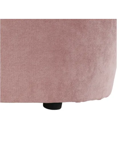 Fotoliu ROSE cu taburet, roz pudră, living/dormitor, 66x60x77 cm, textil | MobilaOK
