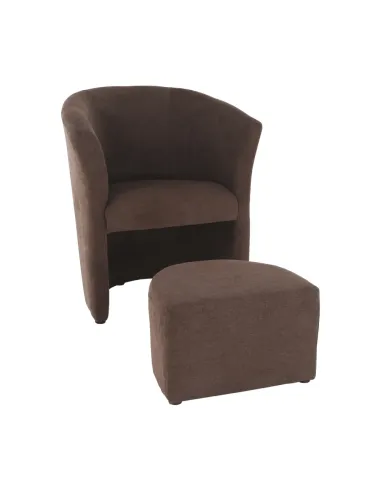 Fotoliu de club ROSE, living, 66x60x77 cm, textil, maro | MobilaOK