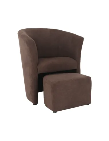 Fotoliu de club ROSE, living, 66x60x77 cm, textil, maro | MobilaOK
