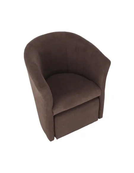 Fotoliu de club ROSE, living, 66x60x77 cm, textil, maro | MobilaOK