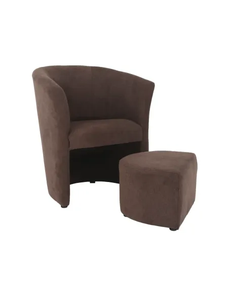 Fotoliu de club ROSE, living, 66x60x77 cm, textil, maro | MobilaOK