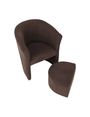 Fotoliu de club ROSE, living, 66x60x77 cm, textil, maro | MobilaOK