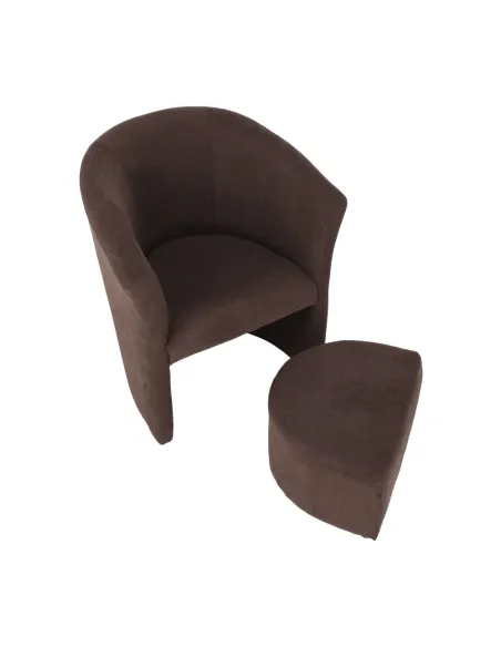 Fotoliu de club ROSE, living, 66x60x77 cm, textil, maro | MobilaOK