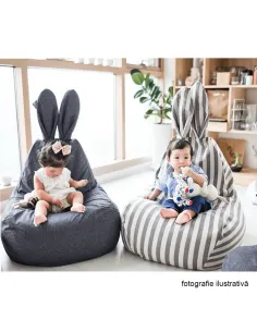Fotoliu tip sac, alb/gri, LAPIN | MobilaOK 2