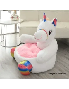 Fotoliu BUFEL, sac unicorn, dormitor/copii, 50x45 cm, textil/EPS | MobilaOK 2