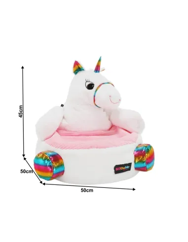 Fotoliu BUFEL, sac unicorn, dormitor/copii, 50x45 cm, textil/EPS | MobilaOK