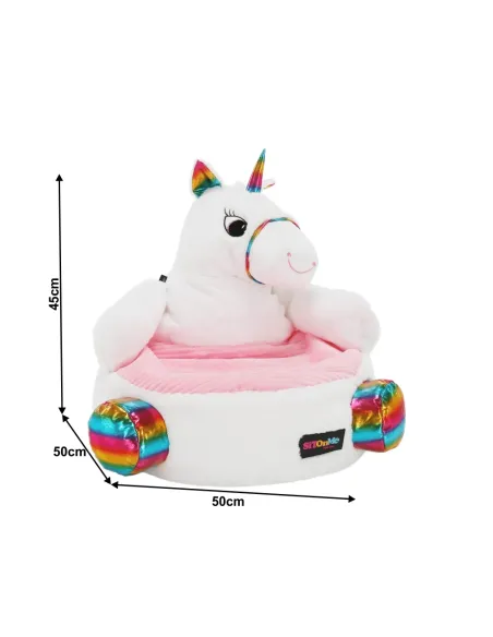 Fotoliu BUFEL, sac unicorn, dormitor/copii, 50x45 cm, textil/EPS | MobilaOK