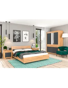 Noptieră FIDEL X2 pentru dormitor, 54.6x42x54.5 cm, PAL laminat | MobilaOK 2