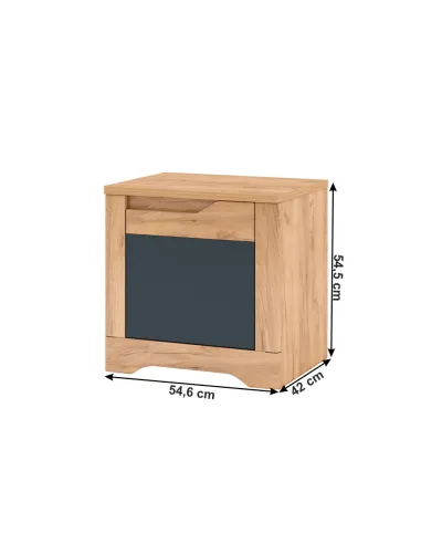 Noptieră FIDEL X2 pentru dormitor, 54.6x42x54.5 cm, PAL laminat | MobilaOK