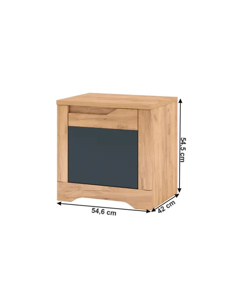 Noptieră FIDEL X2 pentru dormitor, 54.6x42x54.5 cm, PAL laminat | MobilaOK