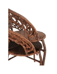 Set Grădină JARUB, terasă/balcon, masă 60x60x52 cm, scaun 58x59x74 cm, rattan artificial și oțel | MobilaOK 2