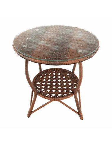 Set Grădină JARUB, terasă/balcon, masă 60x60x52 cm, scaun 58x59x74 cm, rattan artificial și oțel | MobilaOK
