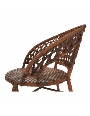 Set Grădină JARUB, terasă/balcon, masă 60x60x52 cm, scaun 58x59x74 cm, rattan artificial și oțel | MobilaOK