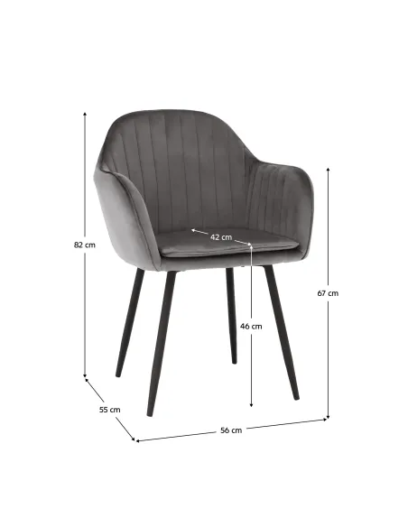 Fotoliu ZIRKON, living/dormitor/birou, 56x82x55 cm, Catifea/Metal | MobilaOK