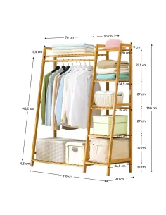 Organizator Dulap, VINET, dressing, 110x40x140 cm, bambus | MobilaOK 2