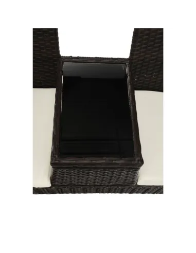 Set Grădină LALIT cu Măsuță și Perne, 125x48x87 cm, Ratan Artificial și Oțel | MobilaOK