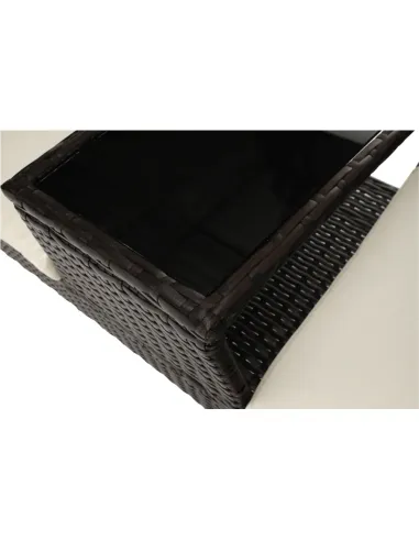 Set Grădină LALIT cu Măsuță și Perne, 125x48x87 cm, Ratan Artificial și Oțel | MobilaOK