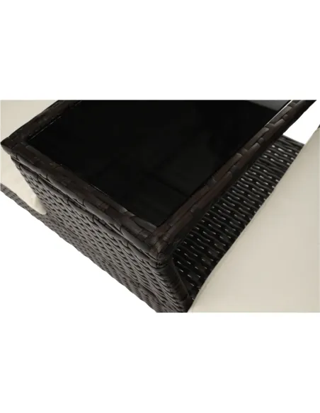 Set Grădină LALIT cu Măsuță și Perne, 125x48x87 cm, Ratan Artificial și Oțel | MobilaOK