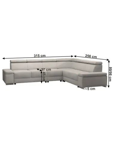 Colțar BOBY, living, 315x256 cm, textil Soro, KONDELA | MobilaOK