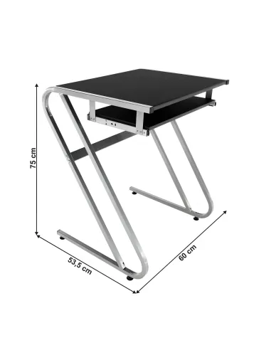Masă PC JOFRY, pentru birou/home office, 60x53.5x75 cm, din metal și MDF | MobilaOK