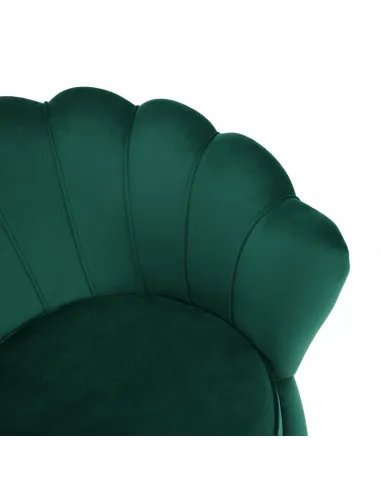Fotoliu NOBLIN Art-deco, living/dormitor, 76x78x78 cm, catifea velvet smarald, picioare metal crom auriu | MobilaOK