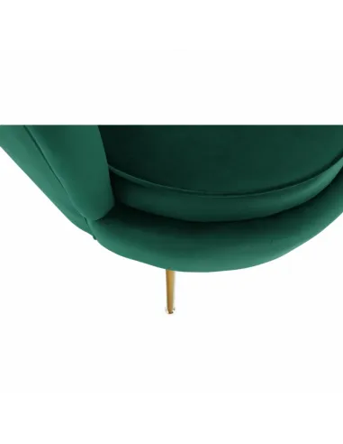 Fotoliu NOBLIN Art-deco, living/dormitor, 76x78x78 cm, catifea velvet smarald, picioare metal crom auriu | MobilaOK