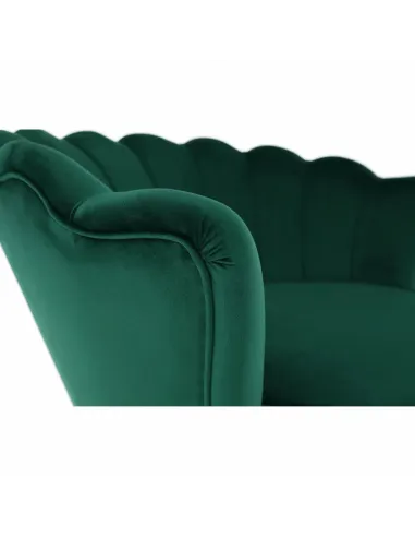 Fotoliu NOBLIN Art-deco, living/dormitor, 76x78x78 cm, catifea velvet smarald, picioare metal crom auriu | MobilaOK