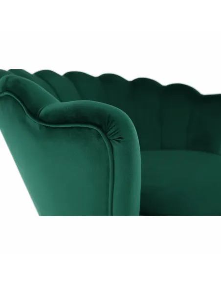 Fotoliu NOBLIN Art-deco, living/dormitor, 76x78x78 cm, catifea velvet smarald, picioare metal crom auriu | MobilaOK