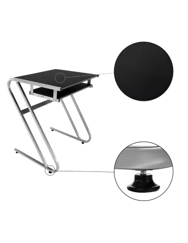 Masă PC JOFRY, pentru birou/home office, 60x53.5x75 cm, din metal și MDF | MobilaOK