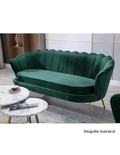 Bancă NOBLIN, Art Deco, hol/dormitor, 135x75x78 cm, catifea/metal | MobilaOK 2