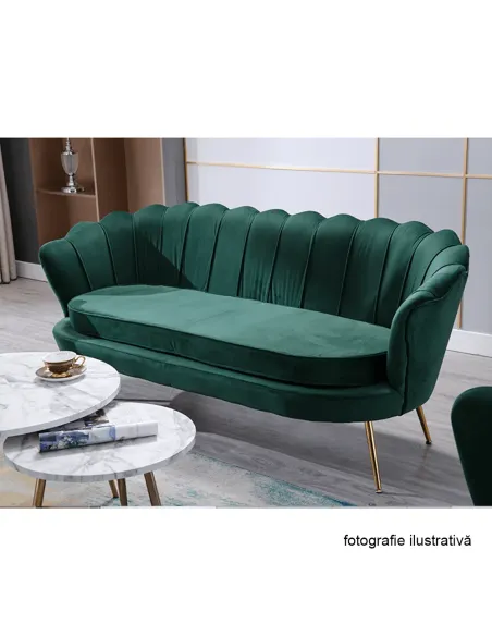 Bancă NOBLIN, Art Deco, hol/dormitor, 135x75x78 cm, catifea/metal | MobilaOK