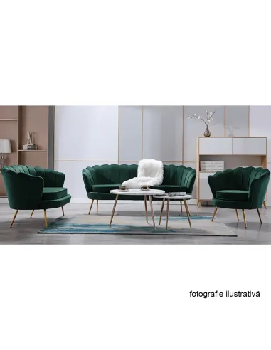Bancă NOBLIN, Art Deco, hol/dormitor, 135x75x78 cm, catifea/metal | MobilaOK