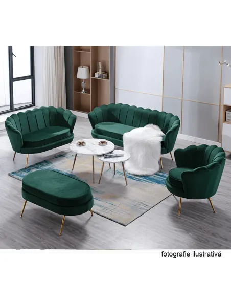 Bancă NOBLIN, Art Deco, hol/dormitor, 135x75x78 cm, catifea/metal | MobilaOK