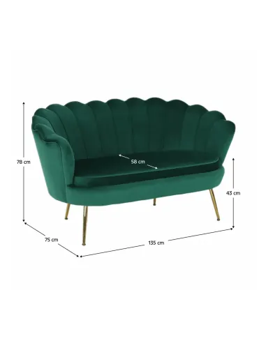 Bancă NOBLIN, Art Deco, hol/dormitor, 135x75x78 cm, catifea/metal | MobilaOK