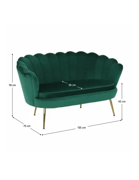 Bancă NOBLIN, Art Deco, hol/dormitor, 135x75x78 cm, catifea/metal | MobilaOK