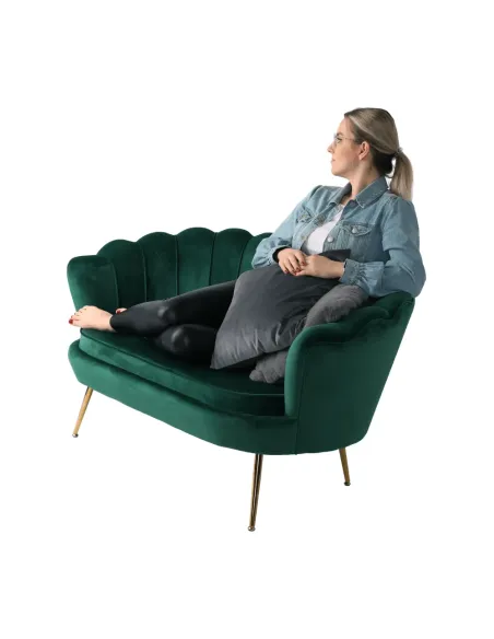 Bancă NOBLIN, Art Deco, hol/dormitor, 135x75x78 cm, catifea/metal | MobilaOK