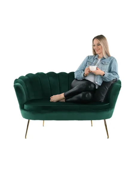 Bancă NOBLIN, Art Deco, hol/dormitor, 135x75x78 cm, catifea/metal | MobilaOK