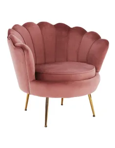 Fotoliu NOBLIN Art-deco, living/dormitor, 76x78x78 cm, Catifea Velvet, metal crom auriu | MobilaOK
