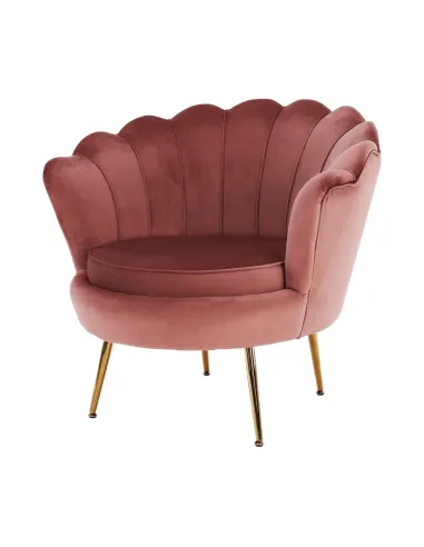 Fotoliu NOBLIN Art-deco, living/dormitor, 76x78x78 cm, Catifea Velvet, metal crom auriu | MobilaOK